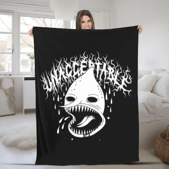 Lemongrab Unacceptable Adventure Time Black Metal Rock Goth Emo Grunge Unisex Fleece Blankets