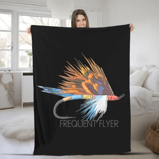 Colorful Frequent Flyer Fly Fishing Fly Fish Trout Fishing Fleece Blankets