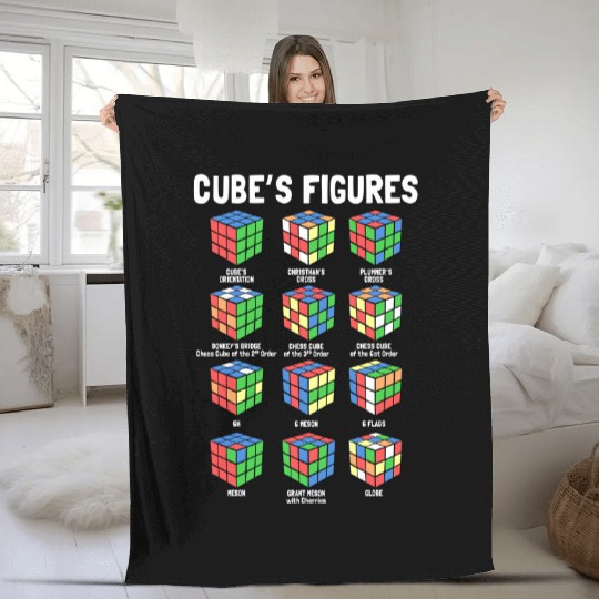 Rubiks Cube Fleece Blankets Cubes Figures Chart