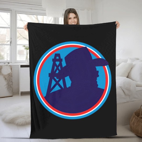 Bum Phillips Oilers Logo - Houston - Fleece Blankets