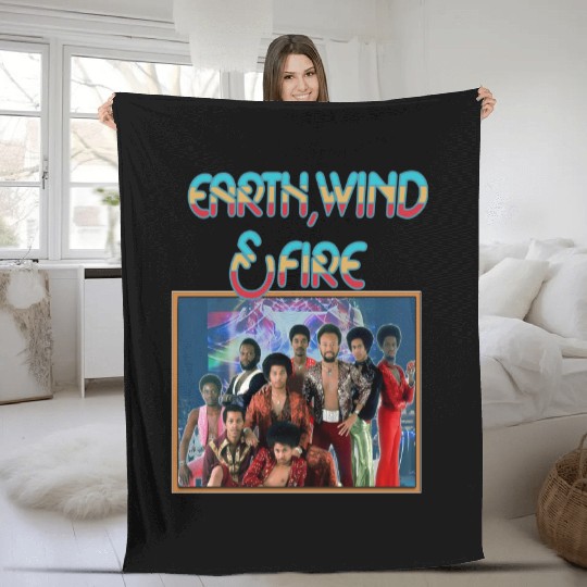 Earth Wind and Fire Vintage Fleece Blankets, Earth Wind and Fire Fleece Blankets, Earth Wind and Fire 80s Vintage Homage Fleece Blankets