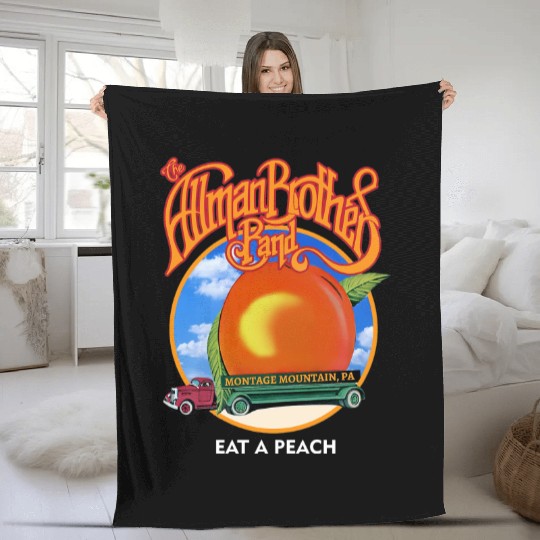 The Allman Brothers Band Eat A Peach Vintage Fleece Blankets The Allman Brothers Band Fleece Blankets, Rock Music Fleece Blankets