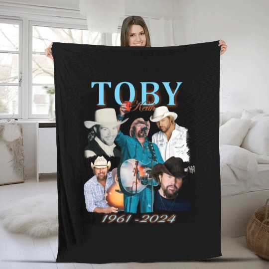 Toby Keith RIP 1961-2024 Country Music Fleece Blankets, Toby Keith Music Fleece Blankets, Memorial Fleece Blankets