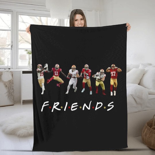 Niners Fleece Blankets, 49ers Fleece Blankets, San Fransisco Friends Purdy Fleece Blankets Kittle Fleece Blankets Deebo Bosa McCaffrey Aiyuk Niners Fan Fleece Blankets Gift for Her