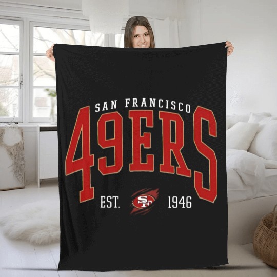 Vintage San Francisco Football Fleece Blankets, Unisex San Francisco Fan Fleece Blankets, Vintage Style 49ers Fans Fleece Blankets, Football Fleece Blankets
