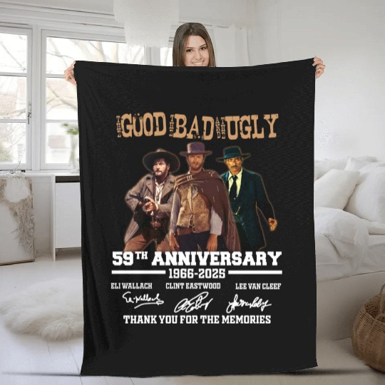 The Bad Ugly Clint Eastwood Anniversary Fleece Blankets