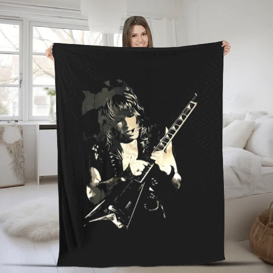 Randy Rhoads Solo Guitar Fleece Blankets