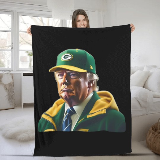 Discover Donald Trump Green Pay Packers Fleece Blankets