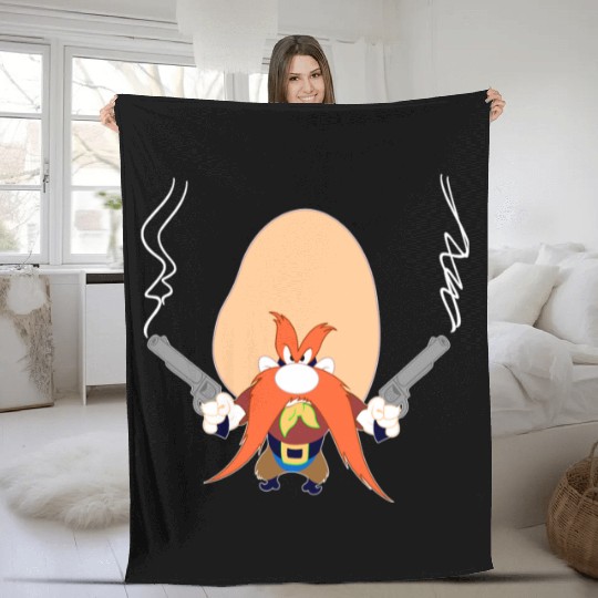 Yosemite sam back off Fleece Blankets