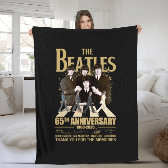 The Beatles Rock Band 1960-2025 65th Anniversary Unisex Fleece Blankets, Fan gift