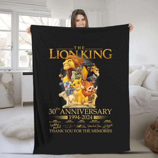 Discover Lion King 30th Anniversary 1994 2024 Thank You Signatures Fleece Blankets