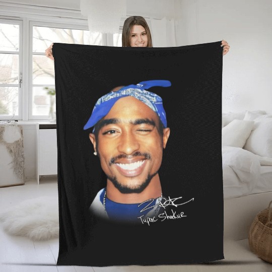 Discover Vintage 90s 2Pac Tupac Shakur Fleece Blankets, Tupac Big Face Head Vintage Style Graphic Hip Hop Fleece Blankets