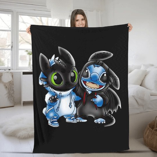 Stitch And Toothless Change Uniform Costume Uniform Classic Fleece Blankets