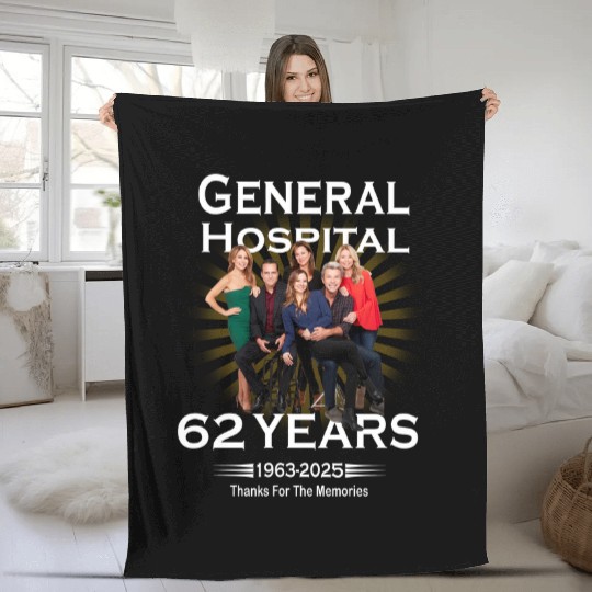 General Hospital Fleece Blankets, General Hospital 62 Years 1963 2025 Fleece Blankets, Healthcare Worker Fleece Blankets, Movie Lover Fleece Blankets, Gift For Fan