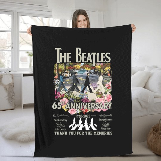 65th Anniversary The Beatles Signatures Fleece Blankets, Abbey Road The Beatles Band Fleece Blankets, Rock Band The Beatles Fleece Blankets, The Beatles Fan Gift Fleece Blankets