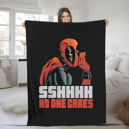 Marvel Deadpool No One Cares Racerback Fleece Blankets