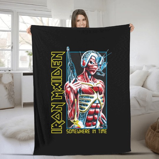 Iron Maiden Eddie Somewhere In Time Men's Fleece Blankets Rock Band Merch