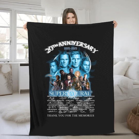 Supernatural 20th Anniversary Fleece Blankets – Winchester Brothers TV Show Fleece Blankets for Series Fans