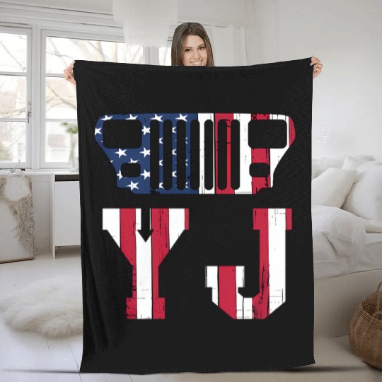 YJ Jeep, the square one Fleece Blankets