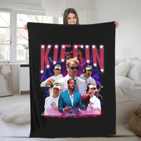 Lane Kiffin Rebels 90s Bootleg Fleece Blankets