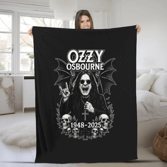 Ozzy Osbourne 2025 Fleece Blankets - Heavy Metal Music Lover Fleece Blankets