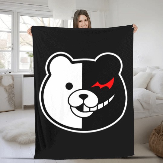 Danganronpa Monokuma logo Fleece Blankets