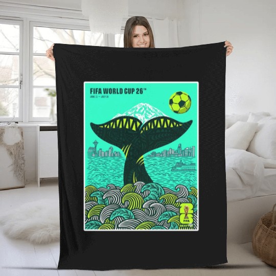 FIFA World Cup 2026 Seattle Poster By Shogo Ota June 11-July 19 Fleece Blankets