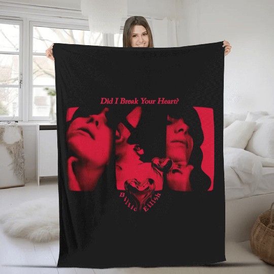 Eilish Inspired Fleece Blankets  Dark Pop Aesthetic, Oversized Streetwear Vibes, Happier Than Ever Era Merch, Music Lover Gift,Style Apparel