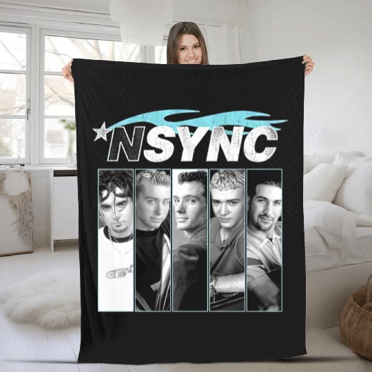 Discover Vintage Nsync Fleece Blankets, Nsync Comfort Colors Fleece Blankets, 90s Boy Band Fleece Blankets