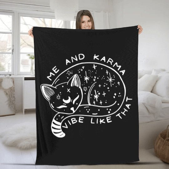 Me And Karma Vibe Like That Fleece Blankets, Tay.lor S.wi.ft Fleece Blankets, Midnights Fleece Blankets
