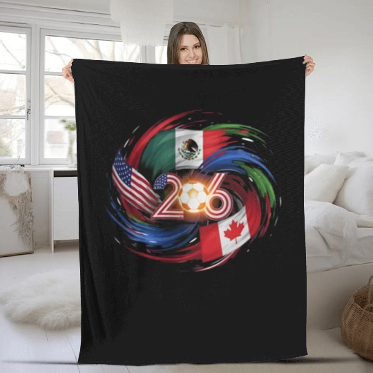 World Cup 2026 Fleece Blankets, Soccer Fan Fleece Blankets, Football Lover Top, Sports Enthusiast