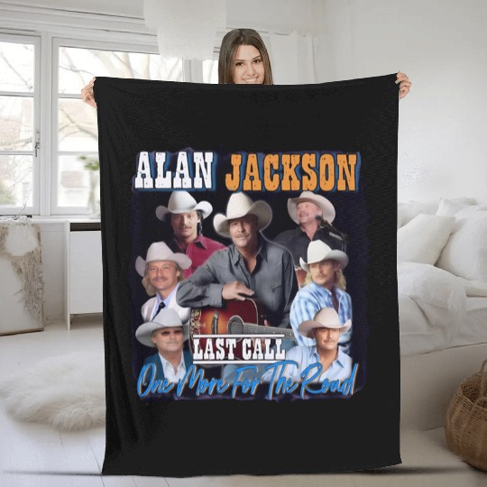 Vintage Alan Jackson Concert Unisex GarmentDyed Fleece Blankets Music Fan Fleece Blankets Country Music Fleece Blankets Retro Concert Fleece Blankets Band Merch Fleece Blankets