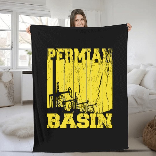 Permian Basin Oilfield Rigger Driller Distressed Fleece Blankets