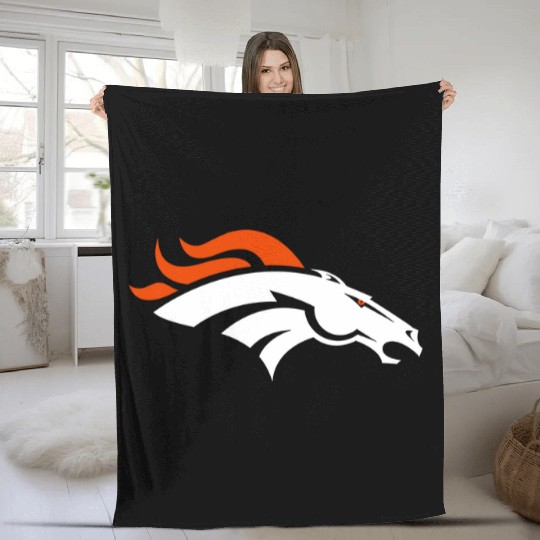 Denver Football Team Broncos Youth Primary Logo Team Color Fleece Blankets, Gift for Fan