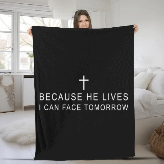 Embroidered Christian Fleece Blankets For Men Hymn Faith Crewneck Sweater Jesus Cross Christianity Gifts For Him Religious Dad Gift For Husband
