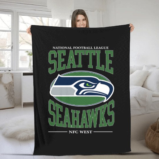 Seattle Seahawks Fleece Blankets with Team Logo Graphic, Green
