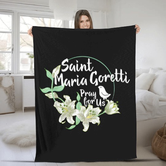 St. Maria Goretti Purity Catholic Saints Lily Symb Fleece Blankets