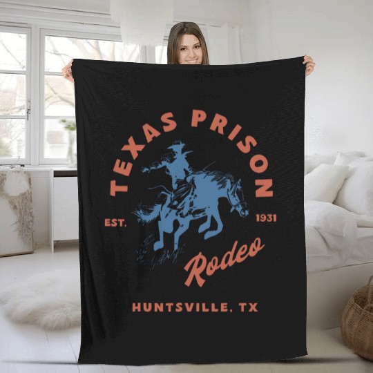 Texas Prison Rodeo Sunday In October Huntsville Tx Fleece Blankets