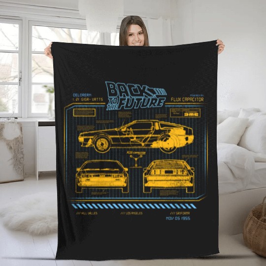 Back To The Future 35Th Anniversary Delorean Fleece Blankets