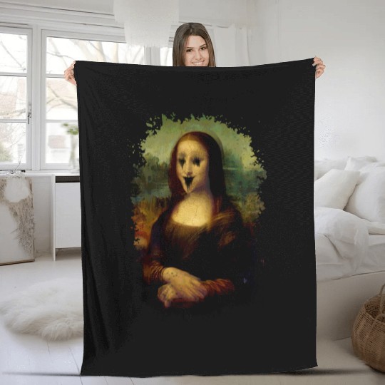 Haunted Mona Lisa Fleece Blankets