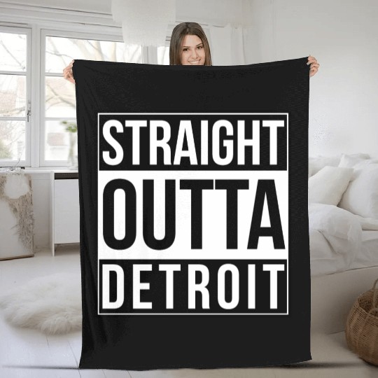 Straight Outta Detroit Fleece Blankets