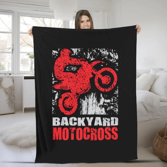 Backyard Motocross Honda Fleece Blankets