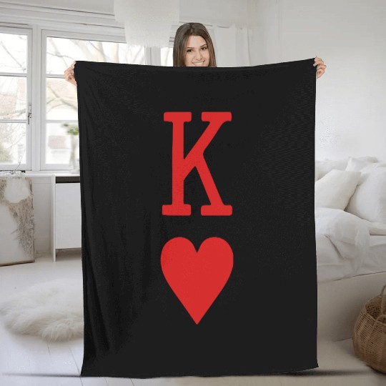 King of Hearts Vector Fleece Blankets