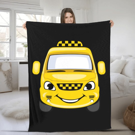 Taxi design art Fleece Blankets