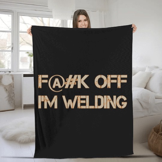 Fuck Off Tan-Orange Fleece Blankets
