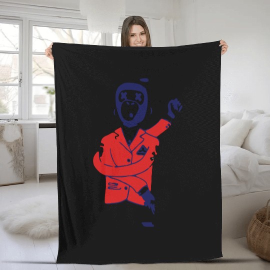 Drunk Monkey Fleece Blankets