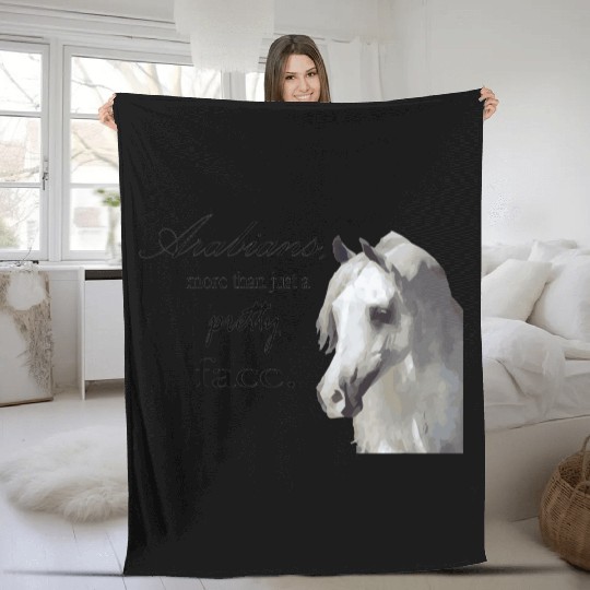 Arabian Horse w/ Quote Fleece Blankets