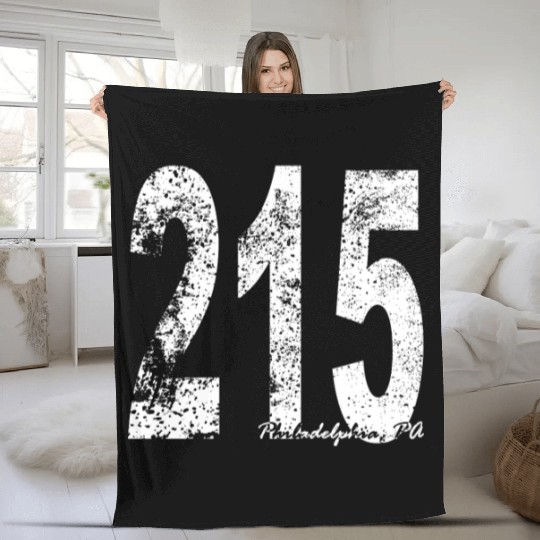 Vintage Philadelphia Area Code 215 Fleece Blankets