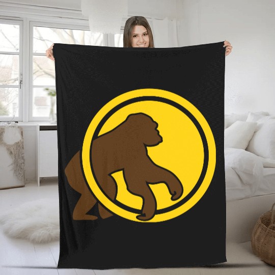 monkey gorilla chimpanzee Fleece Blankets