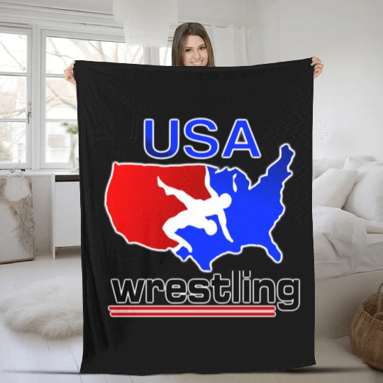 Team USA Wrestling Fleece Blankets